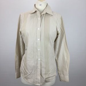Non Iron Stripes Button Down Size 4 (B-103)
